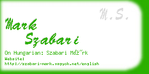 mark szabari business card